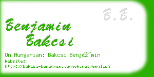 benjamin bakcsi business card